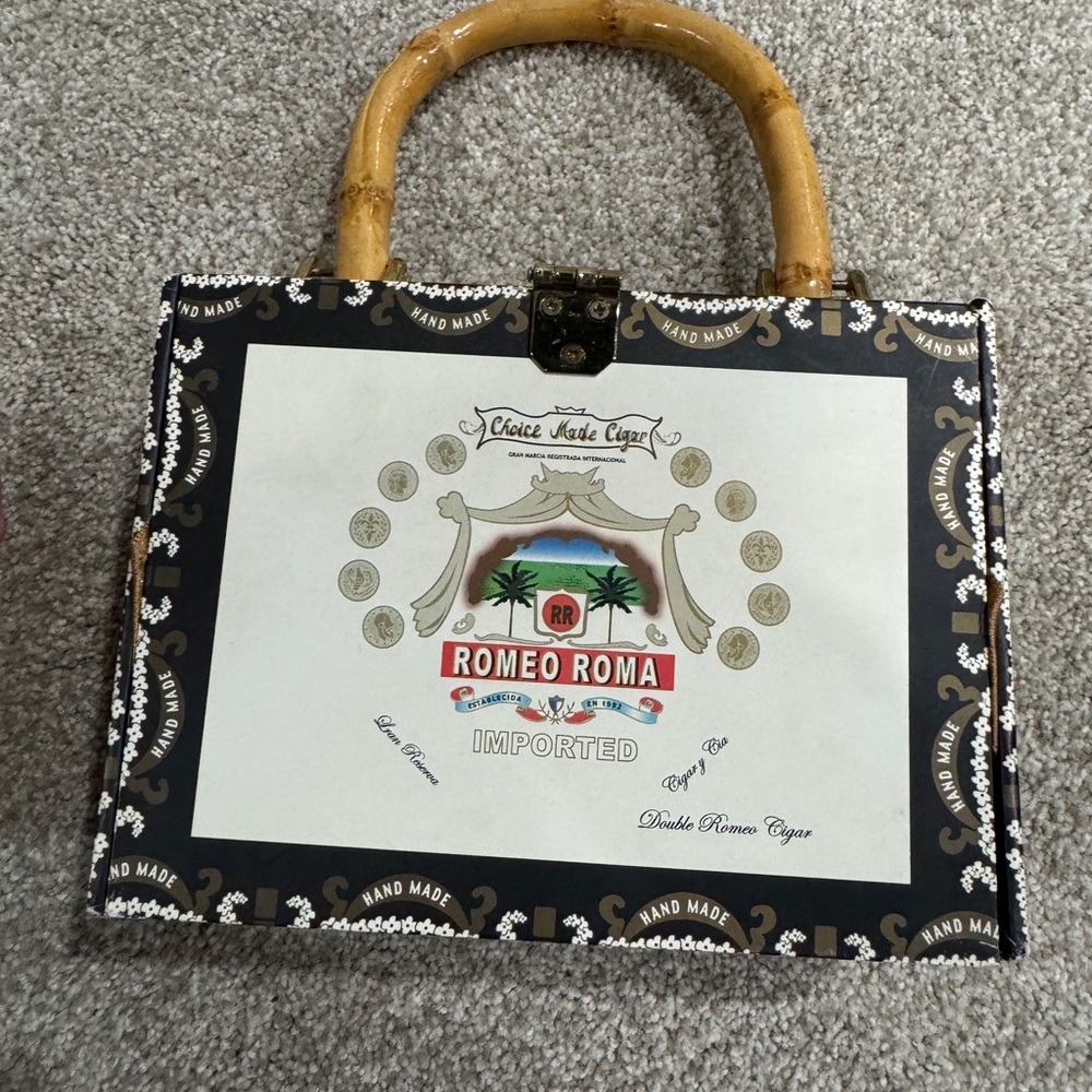Cigar Box Handbag with Bamboo Handle
